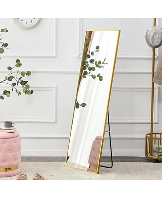 Simplie Fun Aluminium Frame Full Body Mirror - Golden 63" X 20"