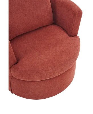 Simplie Fun Brick Red Swivel Barrel Chair for Living Room or Office