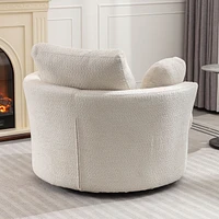 Cozy Oversized Swivel Chair with Pillows for Living Room