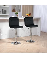 Streamdale Furniture Bar Stools With Back And Footrest Counter Height Dining Chairs Set of 2