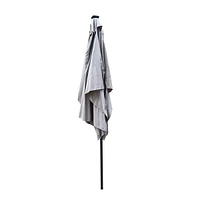 Solar Led Patio Umbrella: Crank, Tilt, 10x6.5 ft