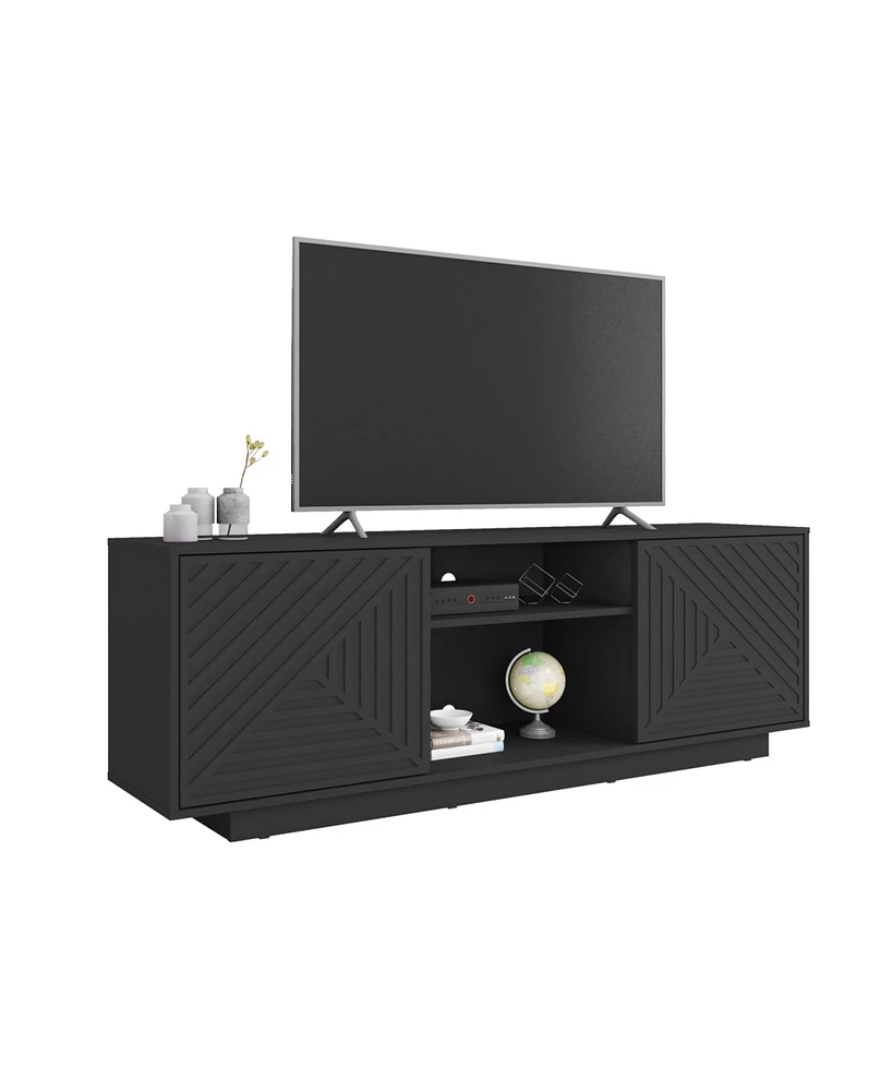 Streamdale Furniture Modern Tv Stand For TVs Up To 70", Black