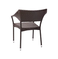 Merrick Lane Cheri Fade And Weather Resistant Modern Pe Rattan Patio Dining Chair With Reinforced Steel Frame