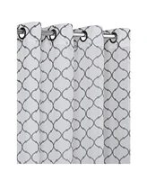 Kate Aurora Shabby Chic Living 2 Pack Semi Sheer Flocked Grommet Trellis Curtains