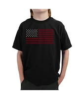 La Pop Art Boys Proud To Be An American Word T-Shirt