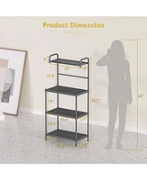 Sugift 4-Tier Kitchen Microwave Storage Rack with Metal Shelves