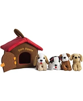 Kovot Plush Pet Puppies with Interactive Barking Sounds and Carrier Dog House