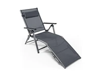 Slickblue Outdoor Aluminum Chaise Lounge Chair with Quick-Drying Fabric