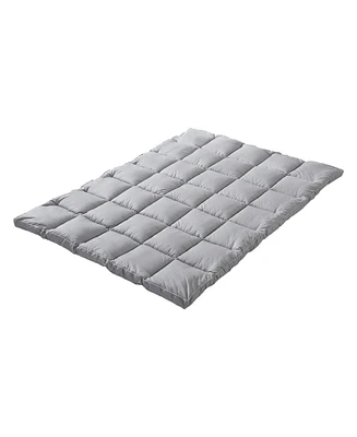 Circles Home Soft and Comfortable Futton Mattress Topper with Plush Down Alternative Fill - 100% Cotton Anti