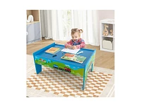 Slickblue 80-Piece Wooden Train Set and Table