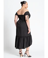 Eloquii Plus Off The Shoulder Shirred Dress