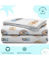 Saturday Park Bluey Rainbow the Clouds Queen 100% Organic Cotton Sheet Set