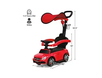 3-in-1 Mercedes Benz Ride-On Toddler Sliding Car with Push Handle