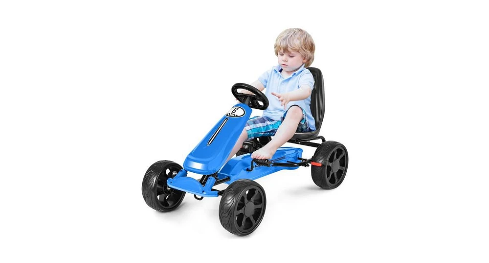 Slickblue Outdoor Kids 4 Wheel Pedal Powered Riding Kart Car