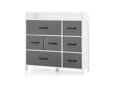 Slickblue Fabric Dresser with 7 Drawers for Bedroom-White