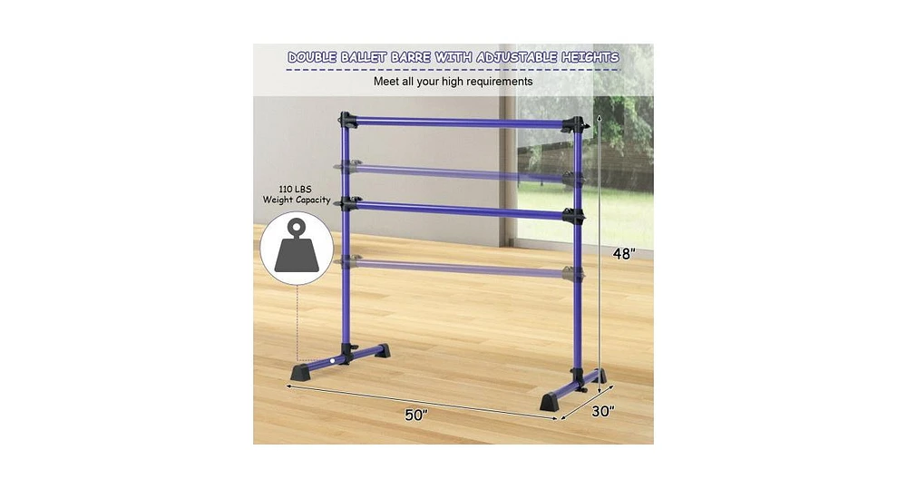 Slickblue 4ft Portable Height Adjustable Freestanding Ballet Barre
