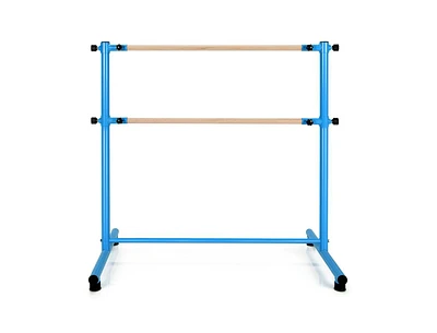 Slickblue 47 Inch Double Ballet Barre with Anti-Slip Footpads-Blue