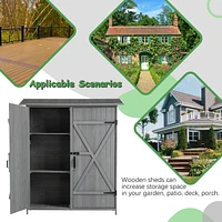 56"L X 19.5"W X 64"H Outdoor Storage Shed With Lockable Door