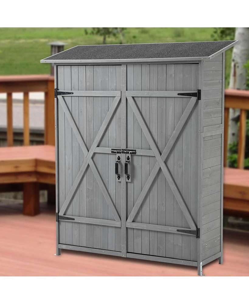 Simplie Fun 56"L X 19.5"W X 64"H Outdoor Storage Shed With Lockable Door