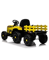 Simplie Fun 12V Battery Powered Ride On Tractor With Trailer