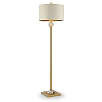 Streamdale Furniture 63.25-Inch Perspicio Solid Crystal Orb Gold Column Floor Lamp