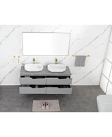 Streamdale Furniture Modern Oval White Vessel Bathroom Sink 24x14x5.5"