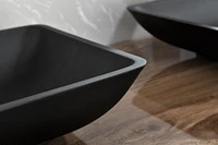 14.38" L -22.25" W -4-3/8 In. H Matte Shell Glass With Faucet And Pop-Up Drain In Matte Black