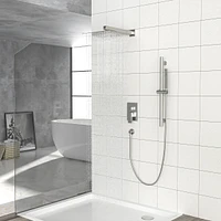 Streamdale Furniture Brushed Nickel Wall Mounted Rain Shower System