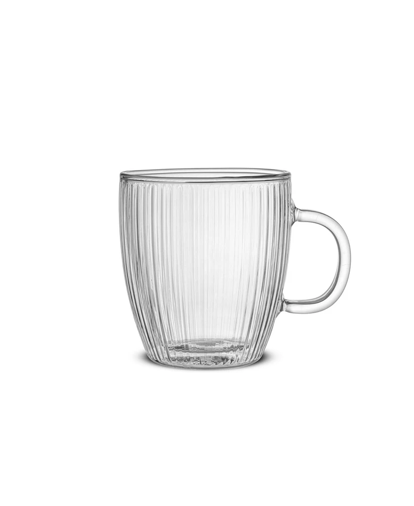 JoyJolt Fluted 13.5oz Coffee Mugs, Set of 2