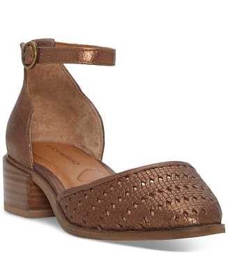 Lucky Brand Women's Maliya Crochet Woven Two-Piece Ankle-Strap Block-Heel Pumps