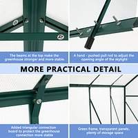 Polycarbonate Greenhouse with Raised Base and Anchor