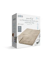 Pure Enrichment PureRelief Ultra-Wide 20"x24" Electric Heating Pad for Full Body Relief - 4 InstaHeat Settings, Machine-Washable, Soft Fabric