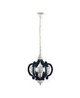 Farmhouse Pendant Light, Wood Chandelier - 6 Lights