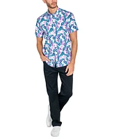 Society of Threads Men's Leaf-Print Shirt