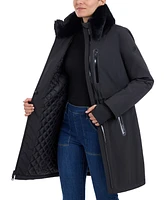 Michael Kors Women's Faux-Fur-Trim Anorak Raincoat