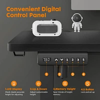 Electric Height Adjustable Standing Desk, Sit To Stand Ergonomic Computer Desk, Black, 55" X 24"