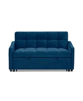 Simplie Fun Blue Loveseat Sofa Bed with Usb Charging