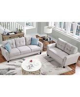 Streamdale Furniture Modern Living Room Sofa Set Linen Upholstered Couch Furniture For Home Or Office