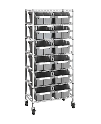 Seville Classics 7-Tier Nsf 12 Bin Rack System, Nsf Certified