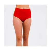 Calypsa Plus Color Block High-Waisted Bikini Bottom