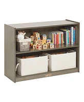 ECR4Kids 2-Shelf Mobile Storage Cabinet, Grey Wash