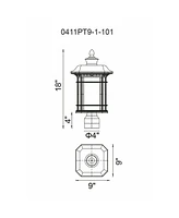 Cwi Lighting 17.4" Metal Blackburn 1 Light Outdoor Lantern Head