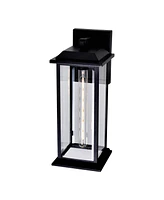 Cwi Lighting 16.4" Metal Blackbridge 1 Light Outdoor Wall Lantern