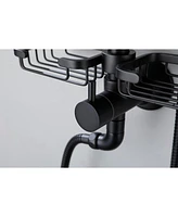 Matte Black Shower System: Rain Showerhead, Hand Shower, Slide Bar, Soap Dish