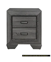 Streamdale Furniture Rustic Gray Nightstand with 2 Drawers