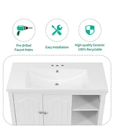 Streamdale Furniture 36" Bathroom Vanity with Ceramic Basin & Storage Cabinet