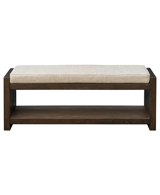 Simplie Fun Ivan Accent Bench With Lower Shelf