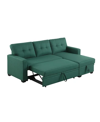 Simplie Fun Upholstered Pull Out Sectional Sofa With Chaise