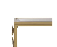 Gold Console Table with Mirrored Glass Top, Modern Entryway Table