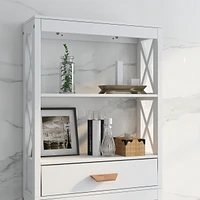Over-The-Toilet Storage Cabinet With One Drawer And 2 Shelves Space Saver Bathroom Rack